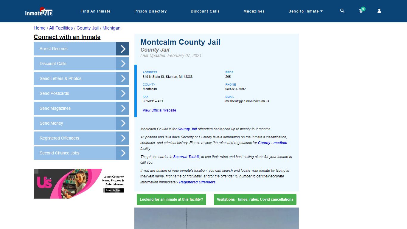 Montcalm County Jail - Inmate Locator - Stanton, MI