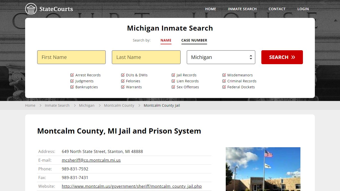 Montcalm County Jail Inmate Records Search, Michigan - StateCourts